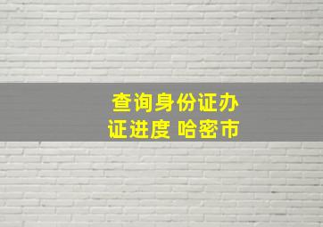 查询身份证办证进度 哈密市